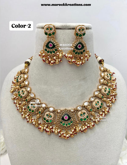 Rupal Premium Quality exclusive Gold Plated heritage necklace set