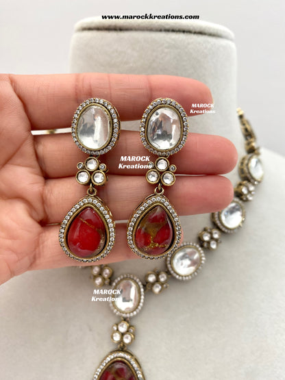 Sanjida Tyani inspired Victorian Kundan Statement Necklace set