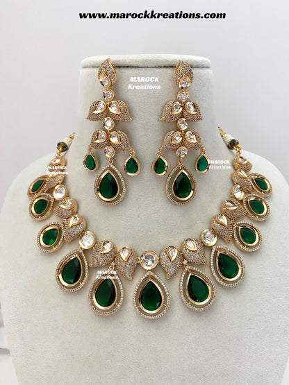 Swapna Premium Quality Tyani inspired Gold plated statement necklace set