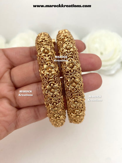 Suma Premium Quality Gold plated handcrafted openable screw statement kade/bangles