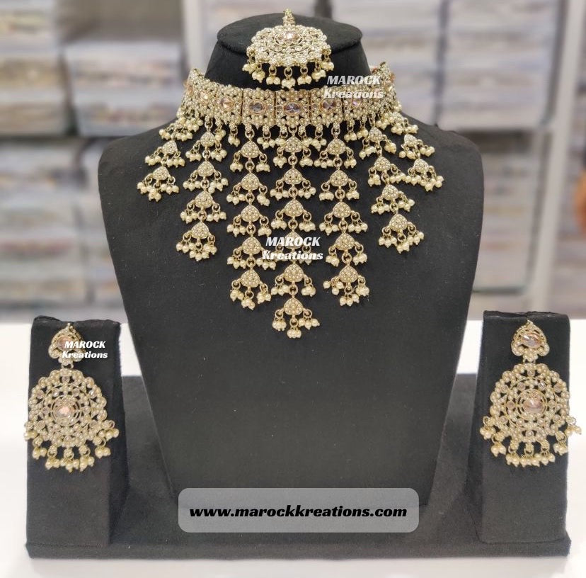 Kavya Antique Gold Polki Choker set