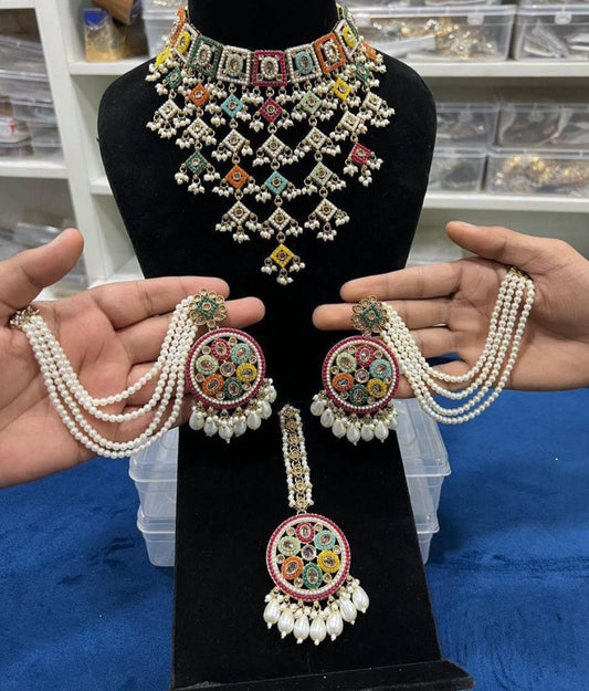 Pranavi Polki waterfall Choker set
