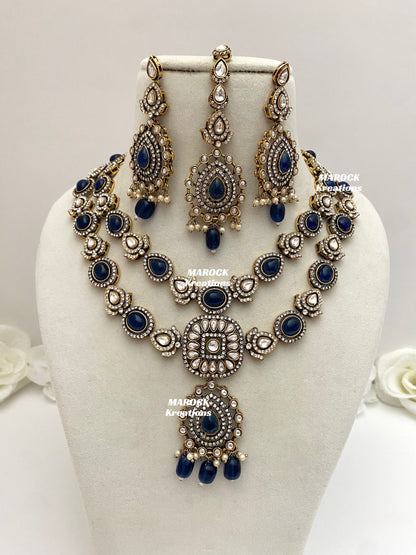 Hanali Victorian Kundan Statement Necklace set
