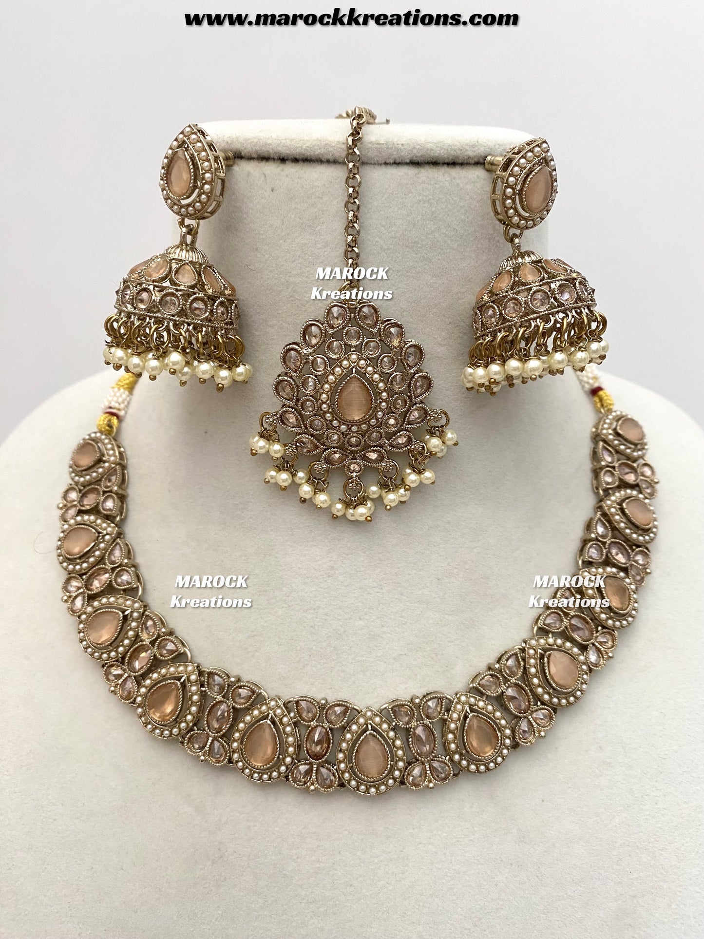 Hemani Antique gold Polki Necklace set
