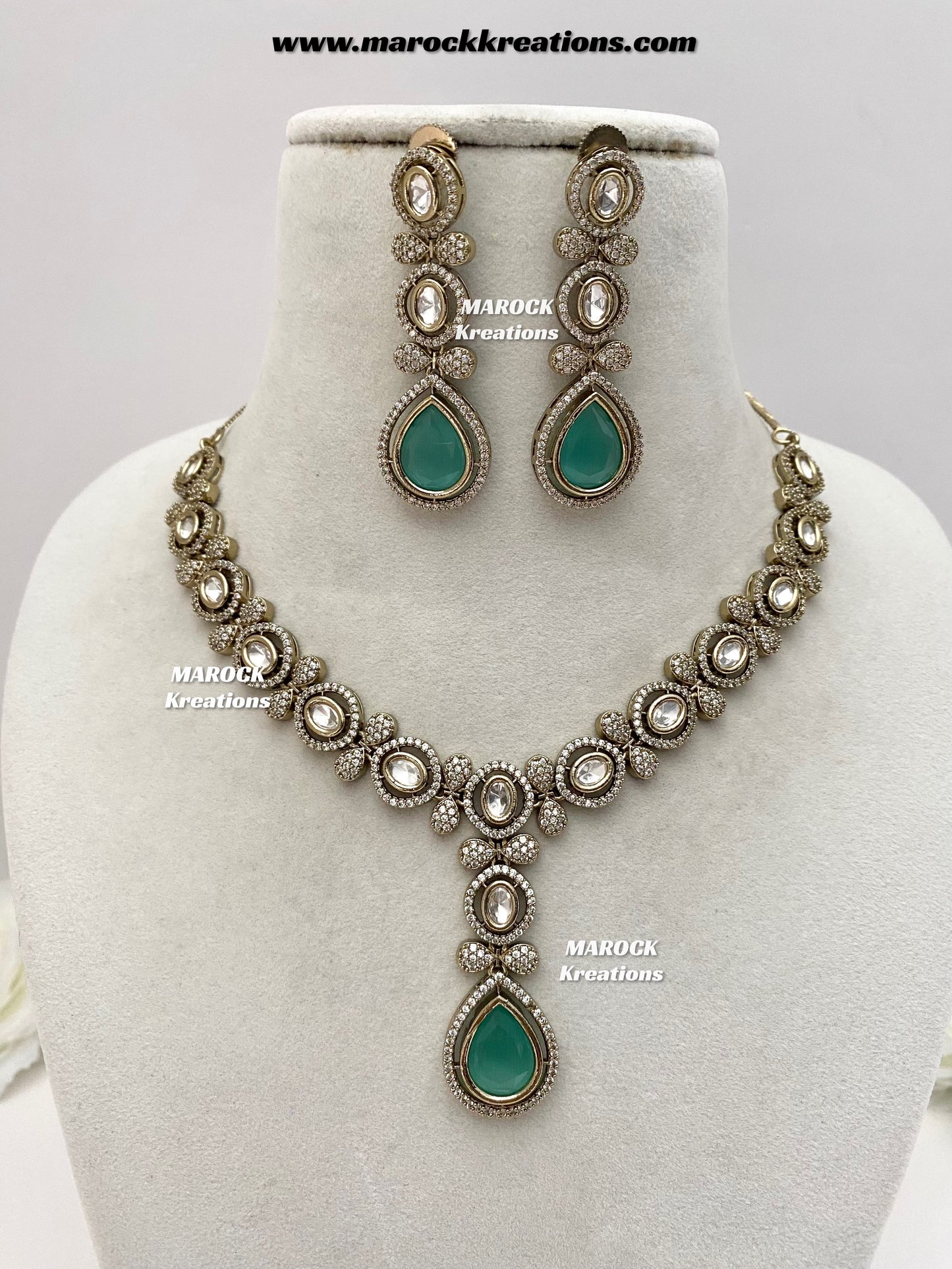 Ramsha Premium Quality Moissanite Kundan Necklace set