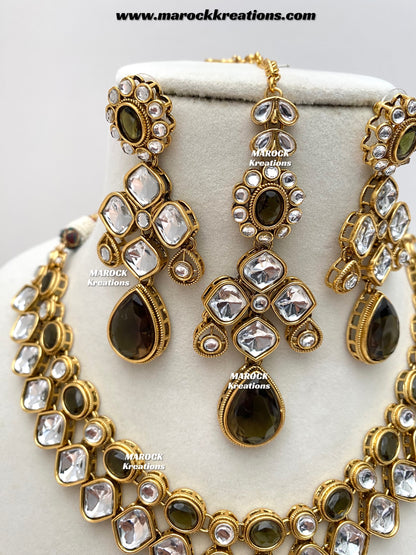 Romana Premium Quality Kundan Statement Necklace set