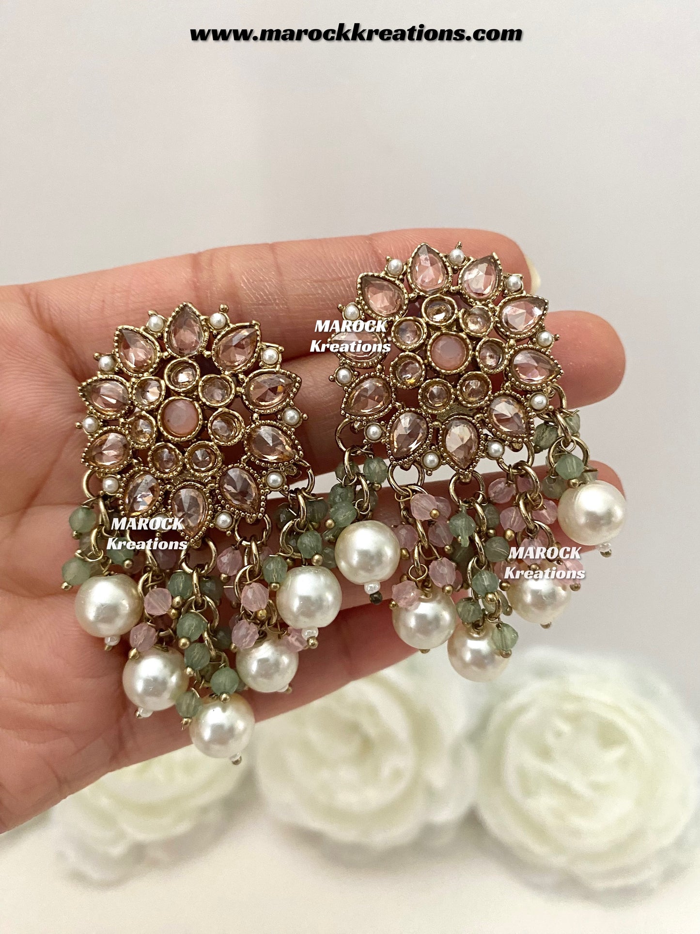 Rameesa Antique Polki Studs/Earrings