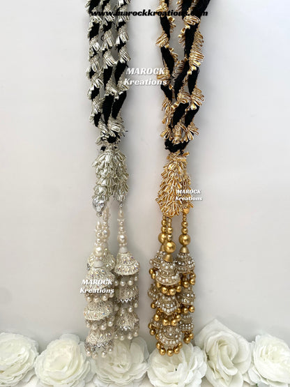 Traditional gotta patti Parandi with lace /Hair dori/Jago braid accessories