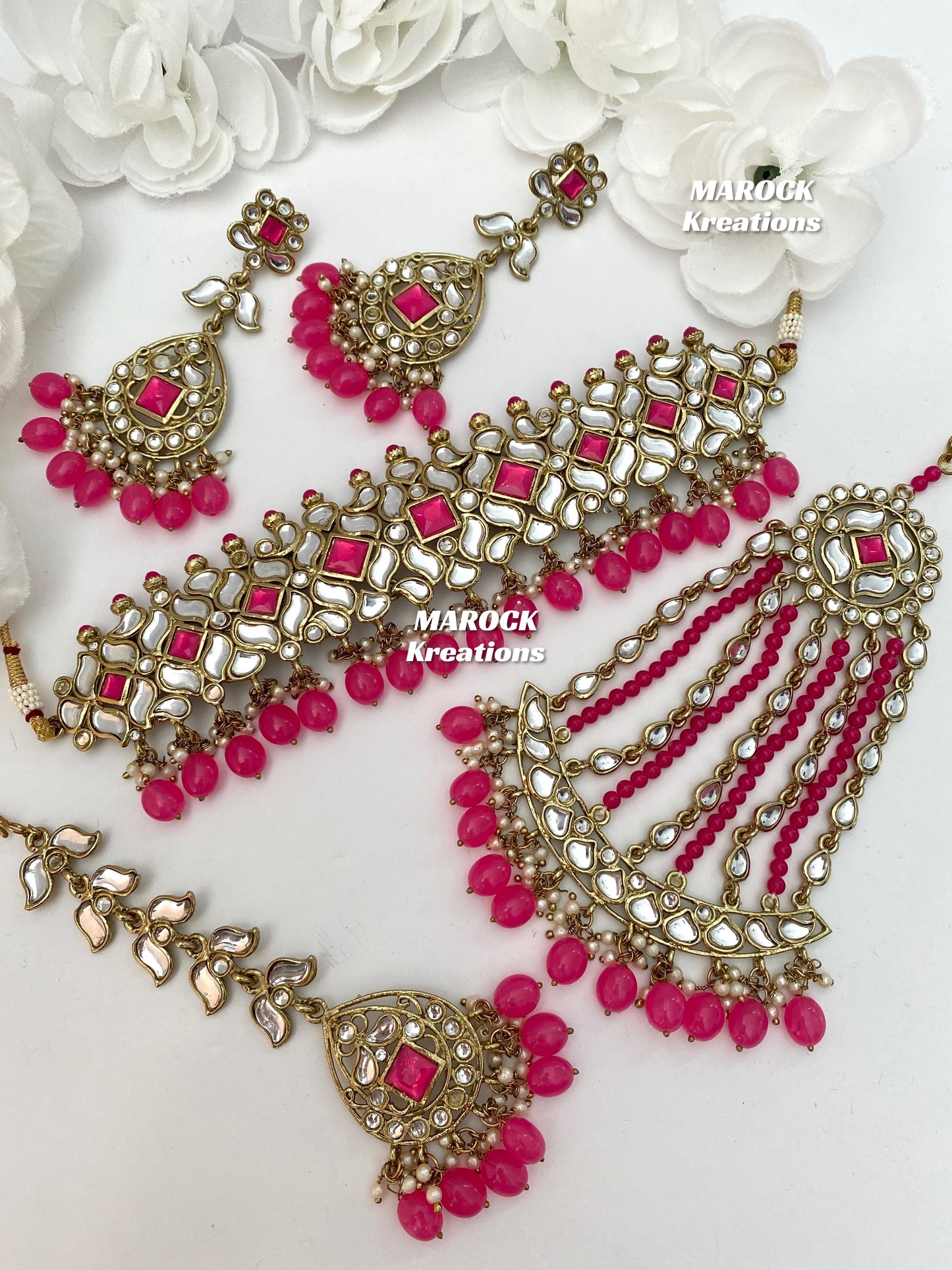 Kundan Choker set with Jhoomer/Passa/Side head piece