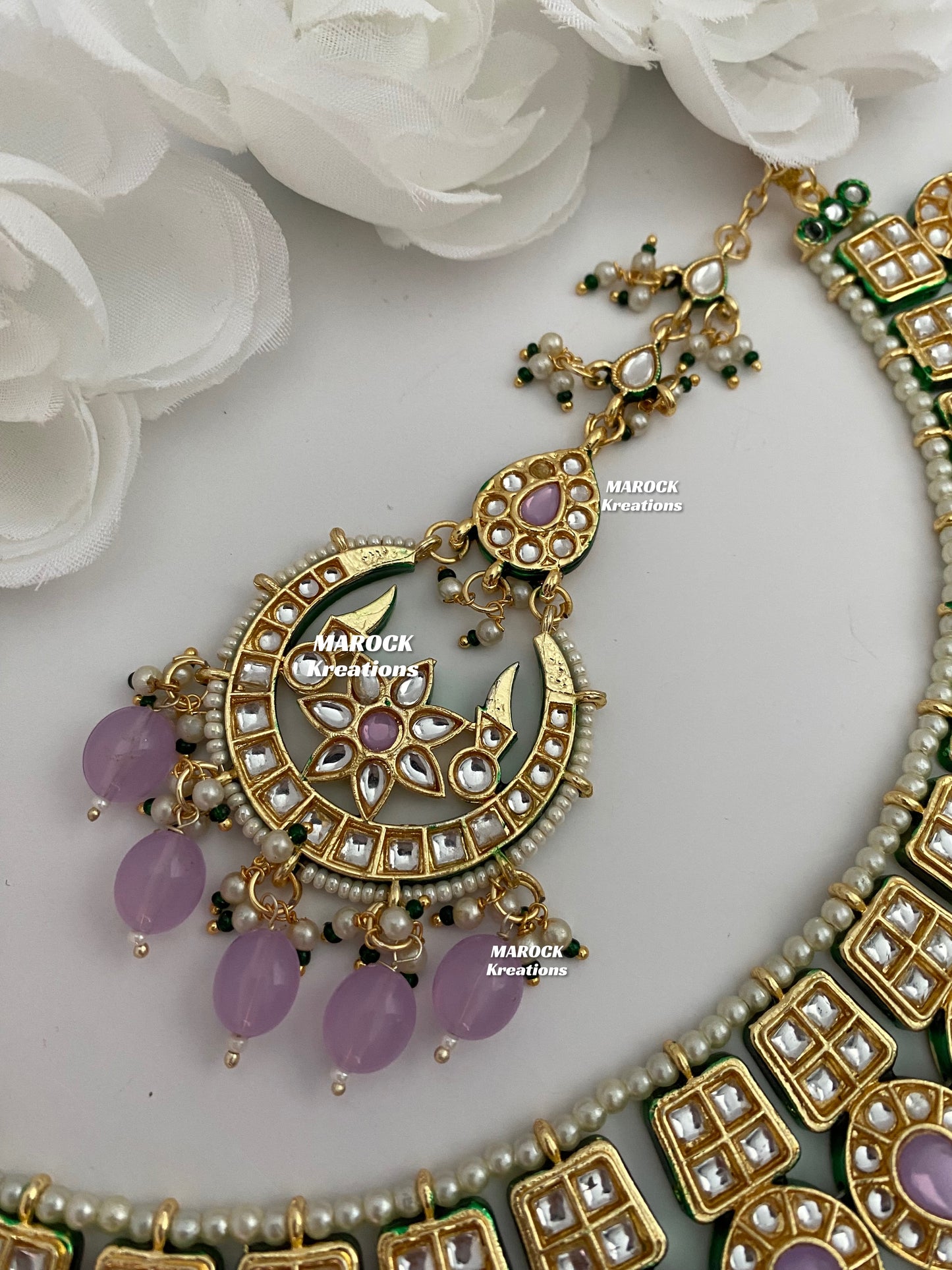 Premium Quality Thappa Kundan Statement Necklace set