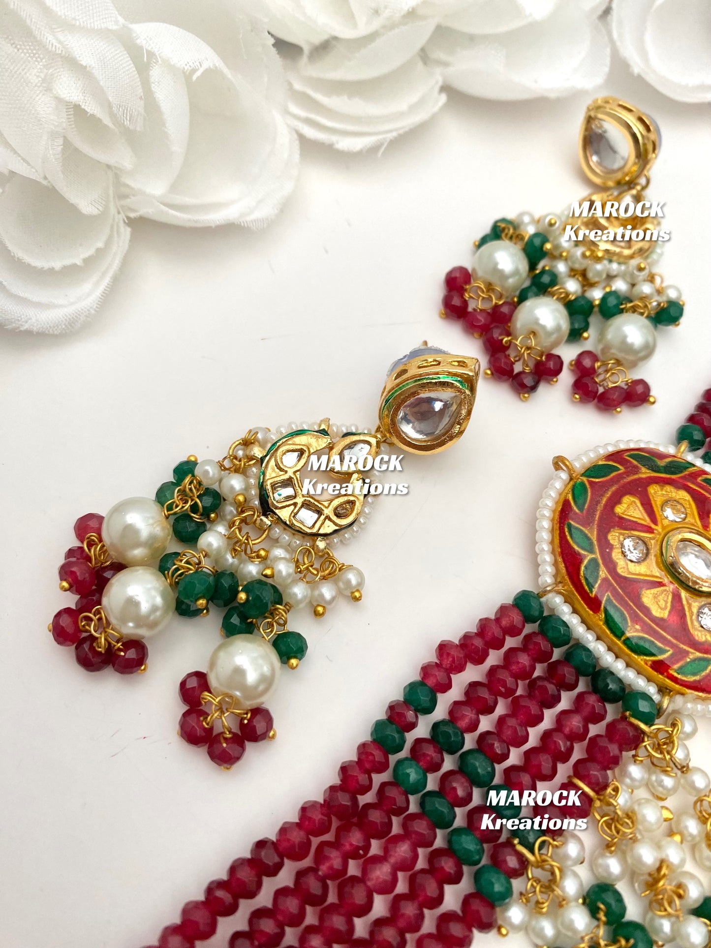 Saina Kundan Meenakari Statement Choker set