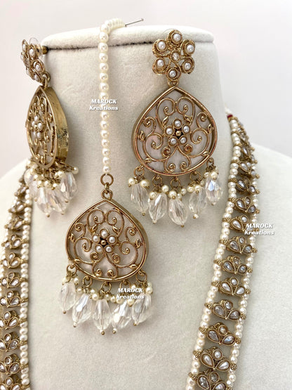 Monica Polki MOP Rani Haar/Long Necklace set