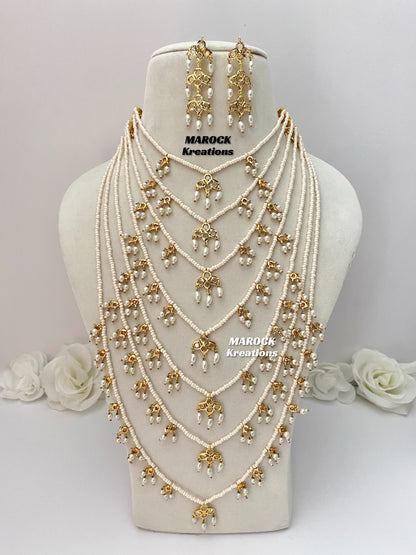 Satlada Polki Raani Haar/Long Necklace set