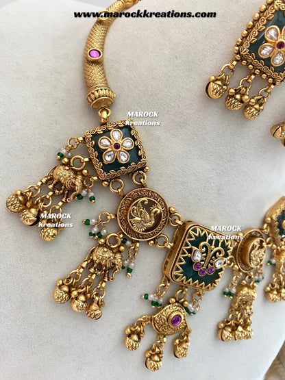 Kamini Premium Quality exclusive Gold Plated heritage necklace set