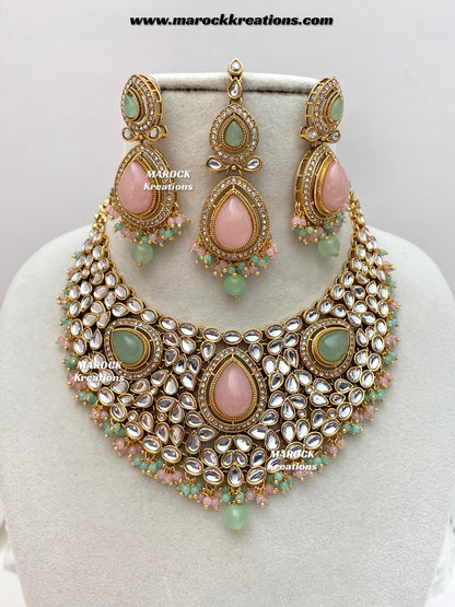 Veena Premium Quality Kundan Statement Necklace set
