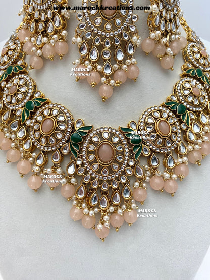 Iqra Premium Quality Kundan Meenakari Statement Necklace set