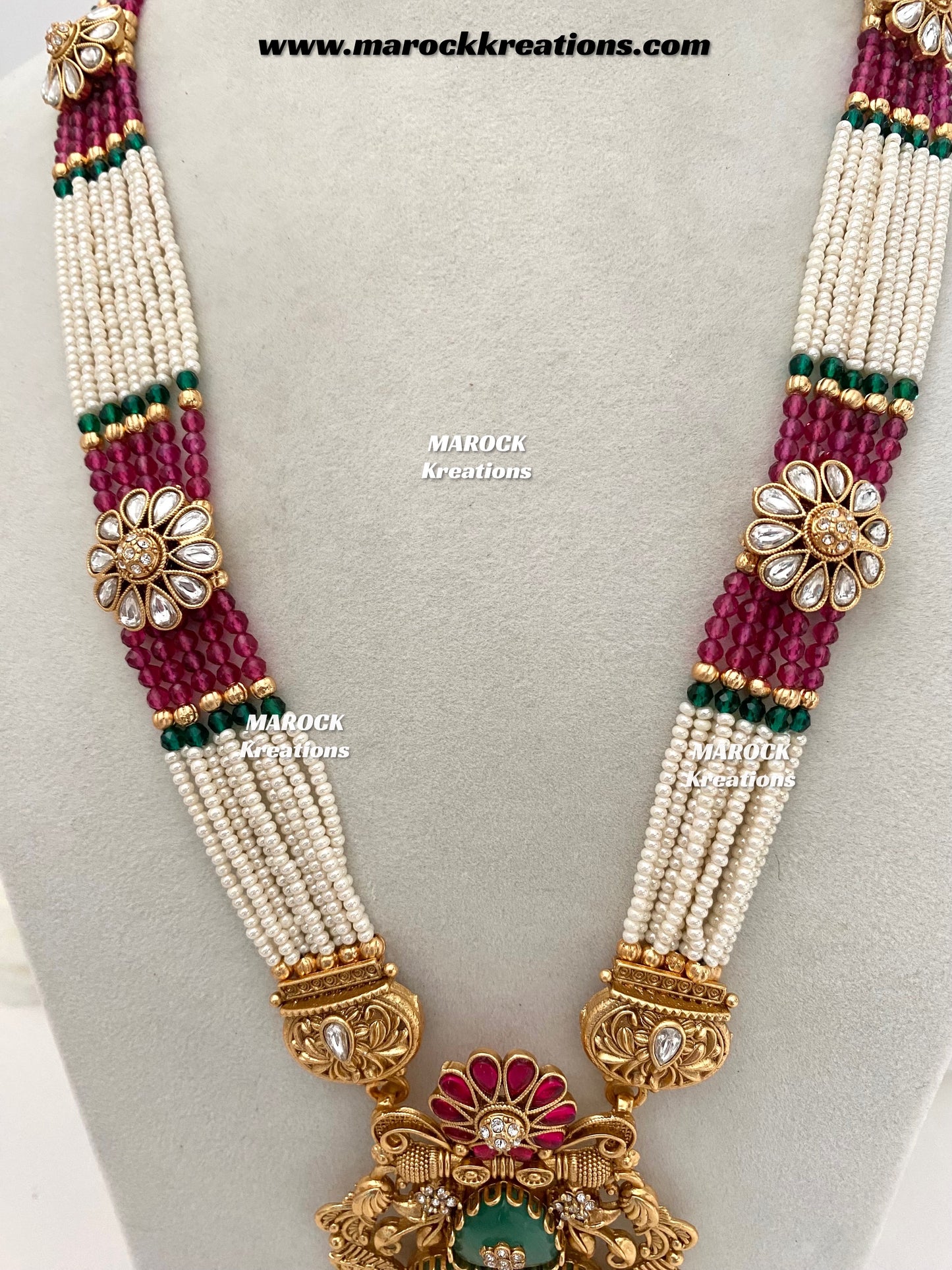 Tasnim Premium Quality Gold plated exclusive heritage Rani haar set