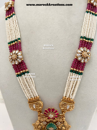 Tasnim Premium Quality Gold plated exclusive heritage Rani haar set