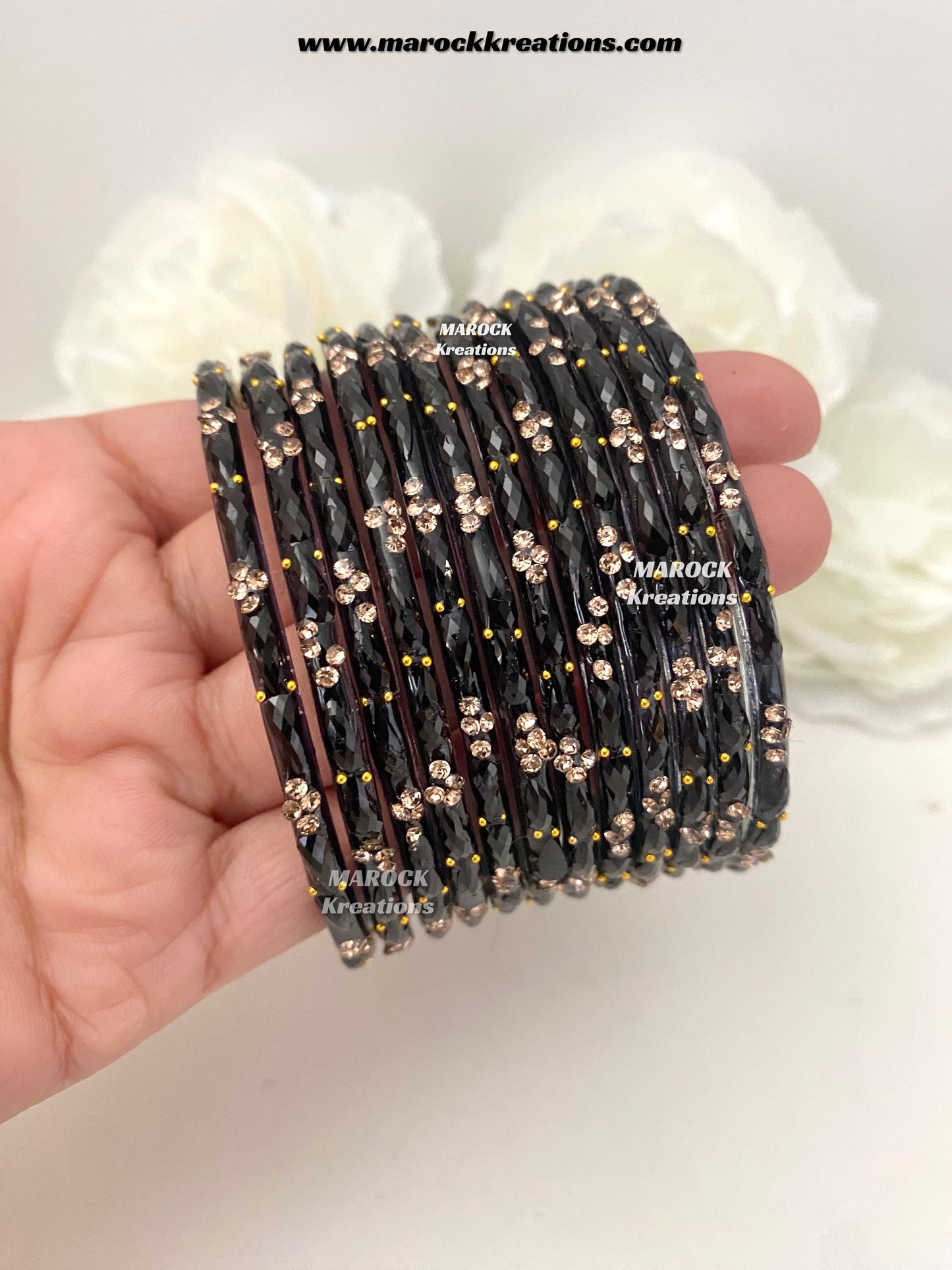 Rain drop Glass bangles (Pack of 1 dozen)