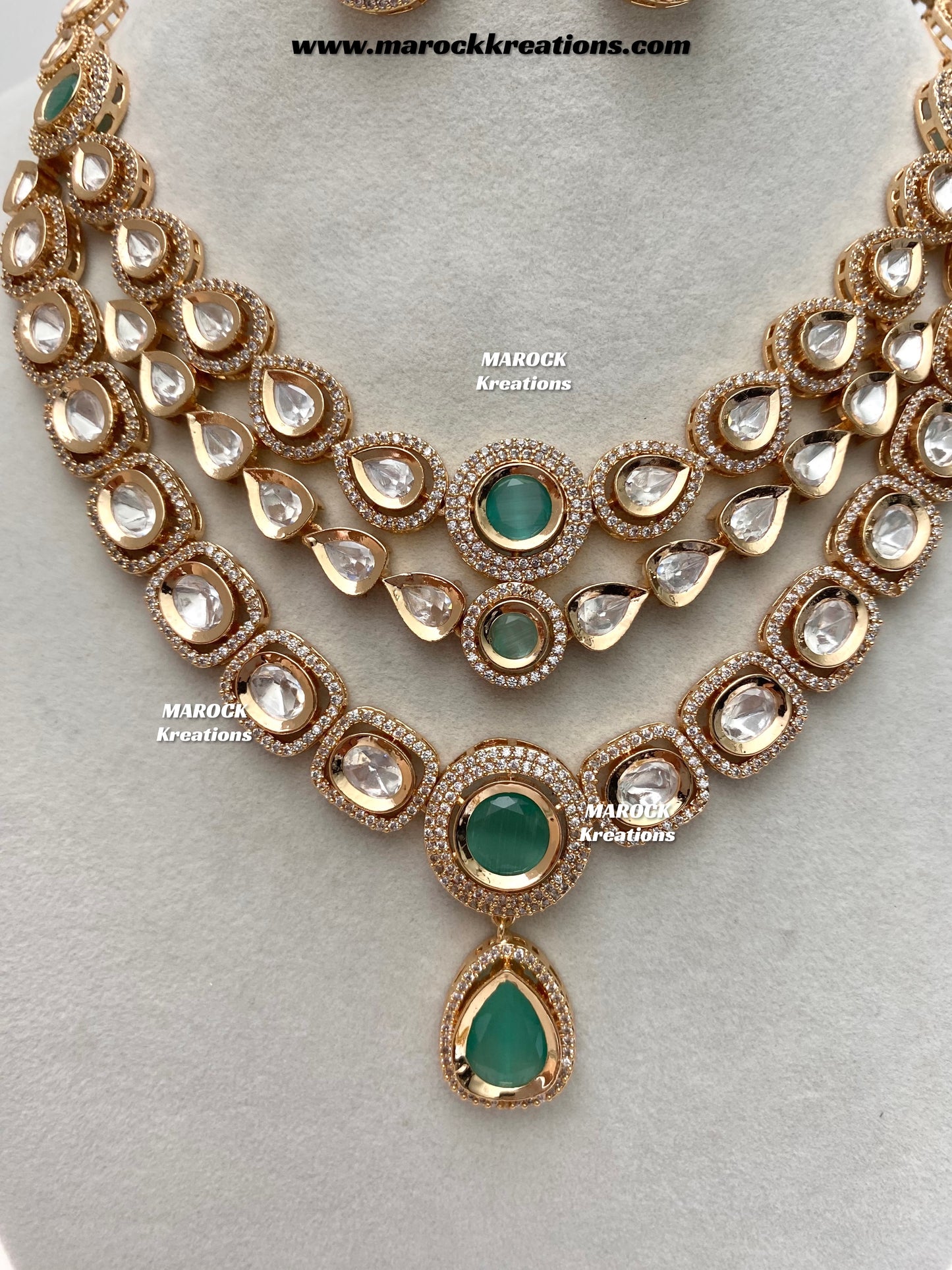 Mahnoor Premium Quality Tyani inspired Gold plated statement necklace set