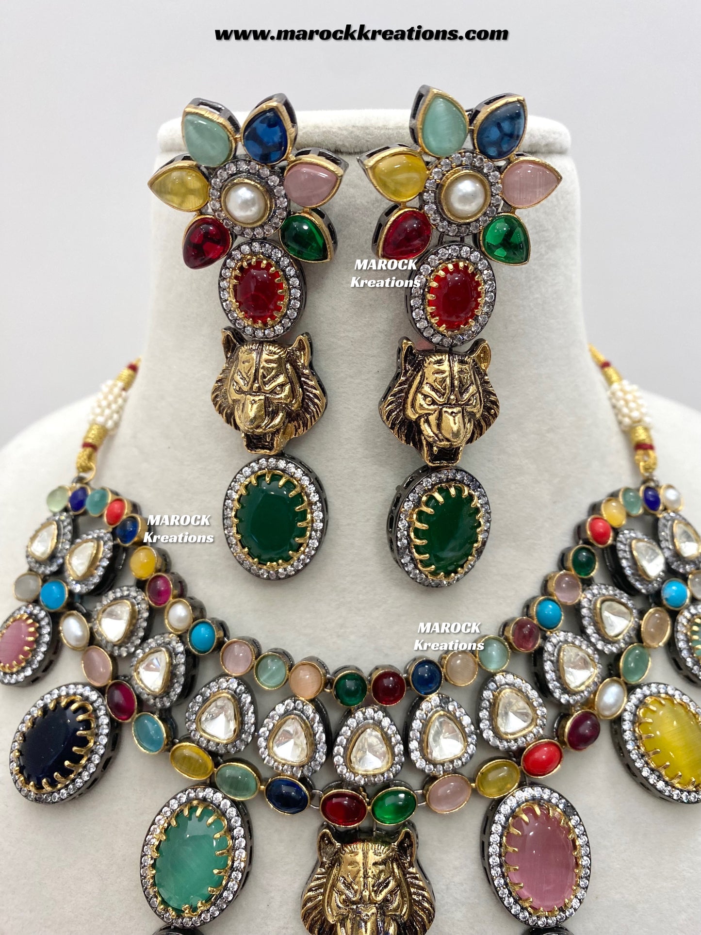 Sabeen Sabyasachi inspired Victorian Kundan Statement necklace set
