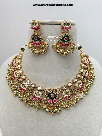 Rupal Premium Quality exclusive Gold Plated heritage necklace set