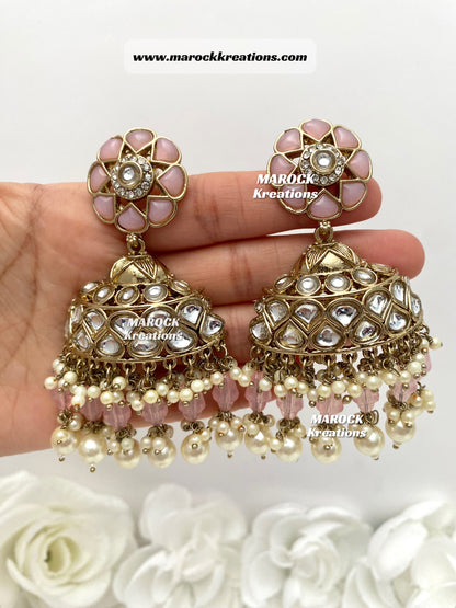 Bollywood style Kundan Statement Earrings