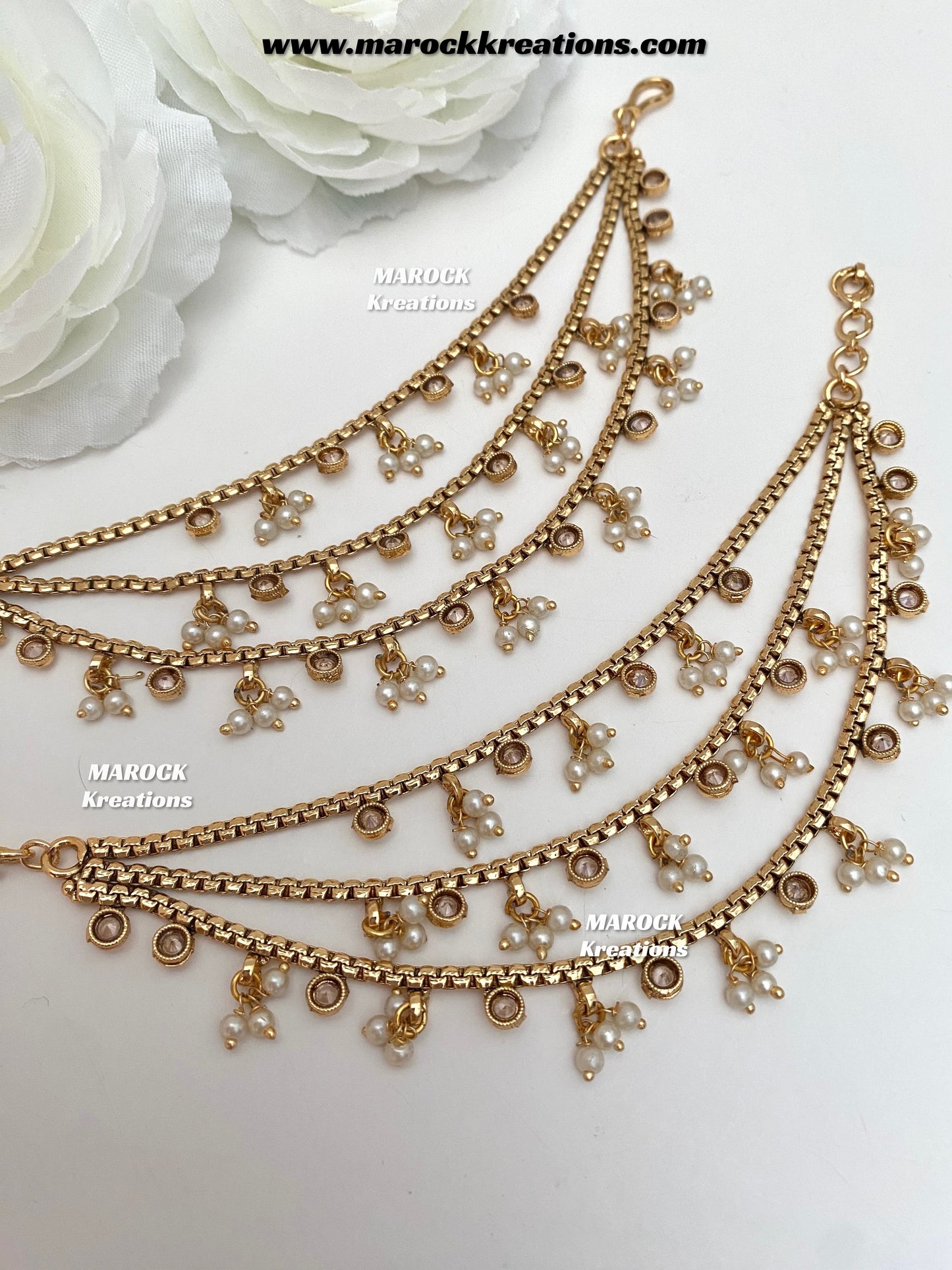 Mira Gold Plated Saharey/Ear chains