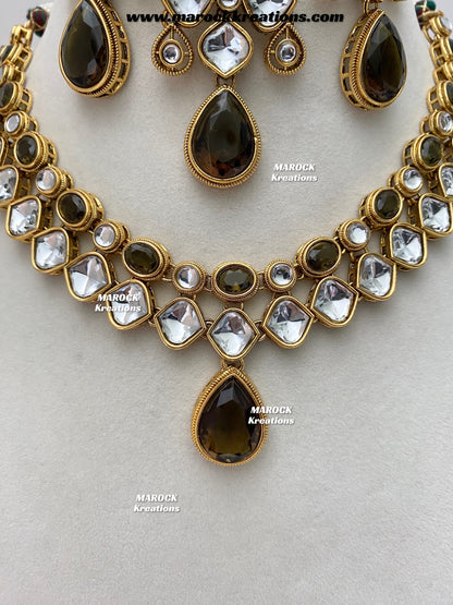 Romana Premium Quality Kundan Statement Necklace set
