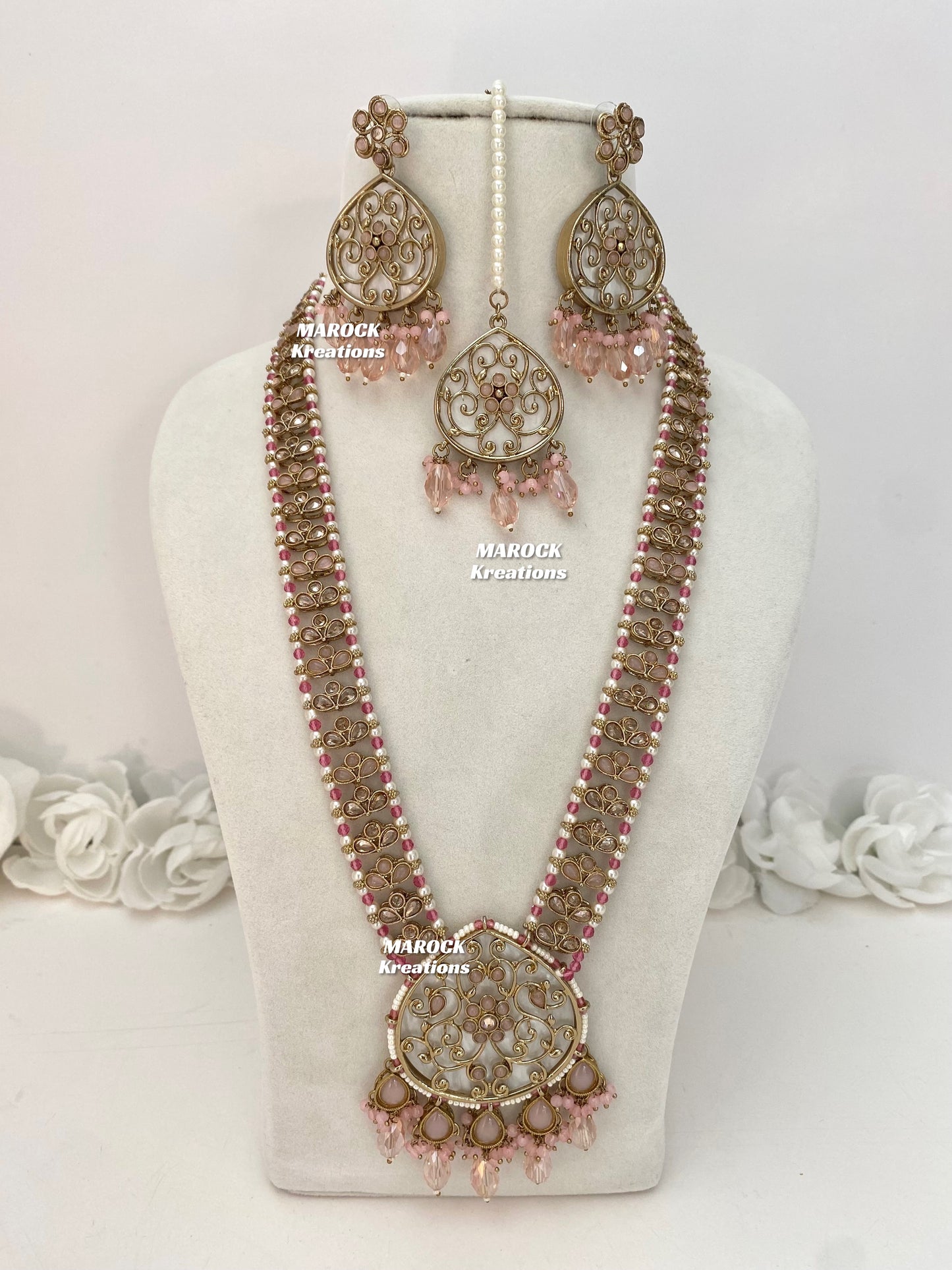 Monica Polki MOP Rani Haar/Long Necklace set