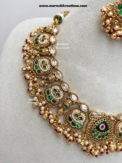 Rupal Premium Quality exclusive Gold Plated heritage necklace set