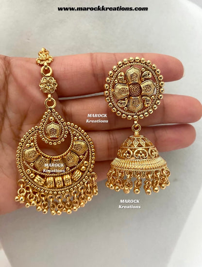 Premium Quality Gold plated necklace set comes with Passa/Jhoomer