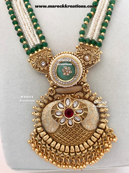 Anisa Premium Quality Gold plated exclusive heritage Rani haar set