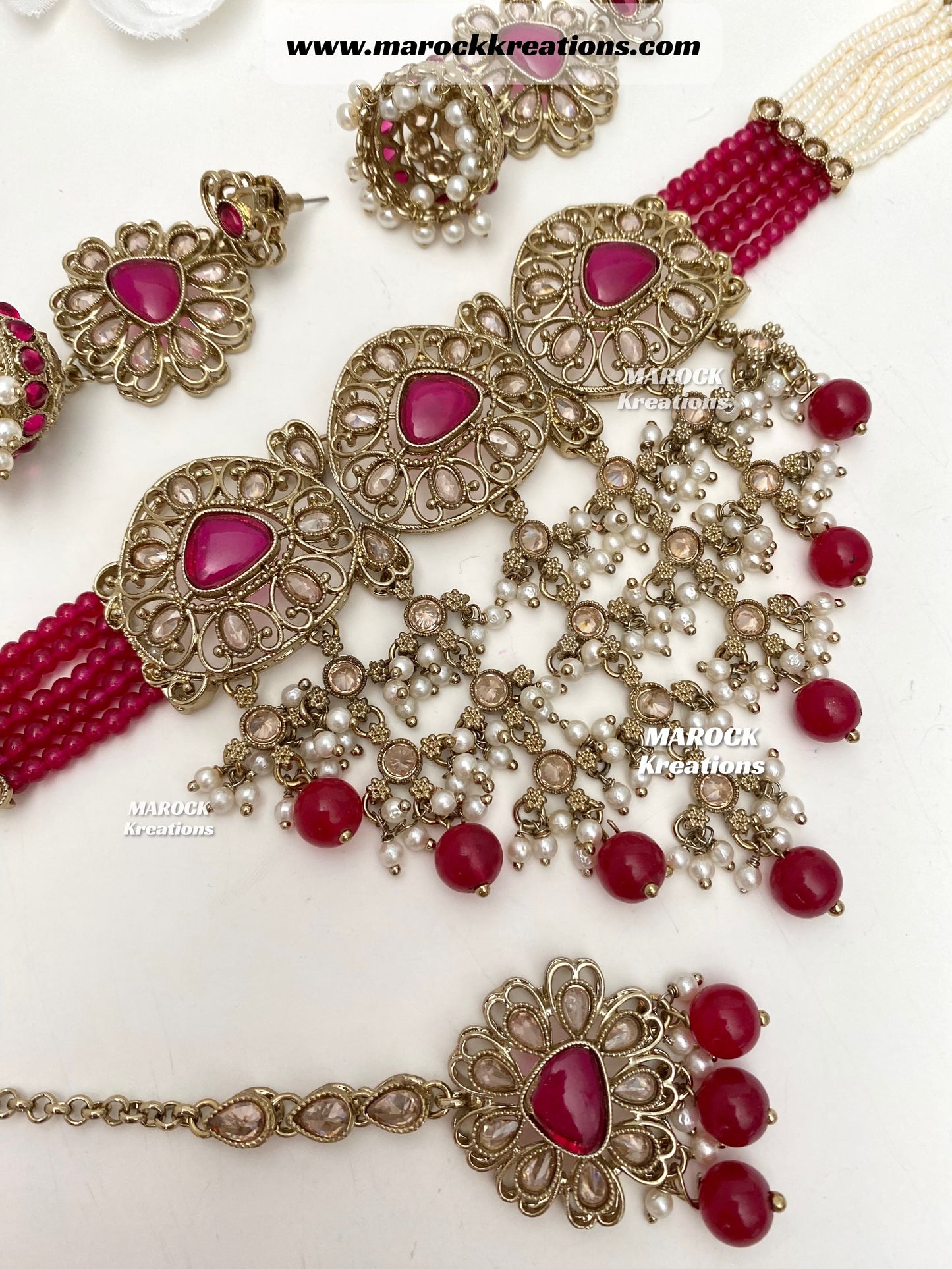 Amaira Antique Gold Polki choker set