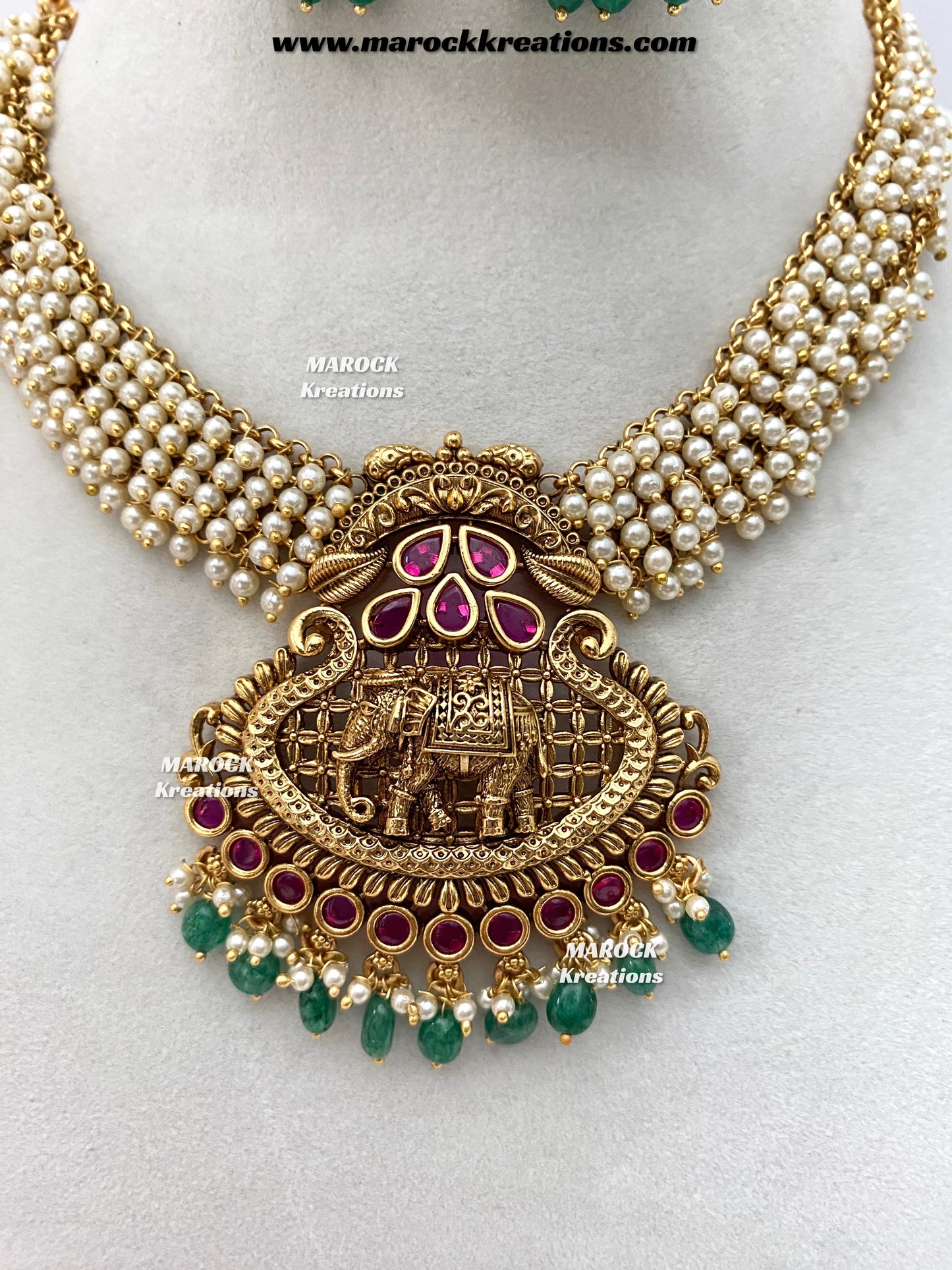 Sahana Premium Quality Gold Plated Rajwadi necklace set