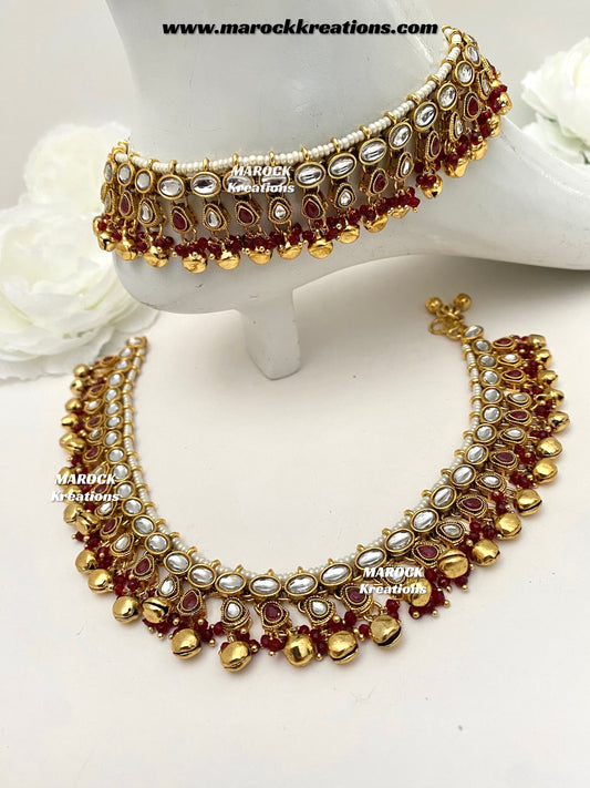 Pritika Premium quality Kundan Anklets/Payal/Jhanjhran