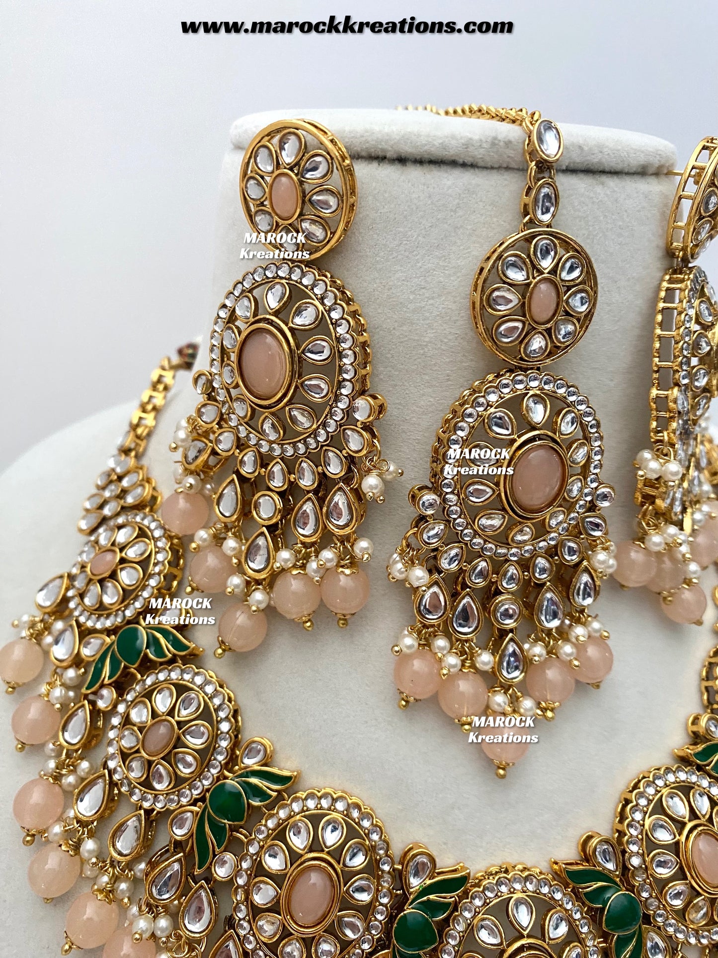 Iqra Premium Quality Kundan Meenakari Statement Necklace set