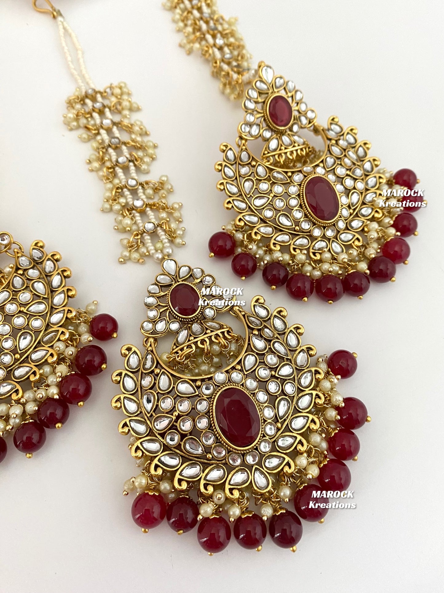 Premium Quality Kundan Earrings and tikka set