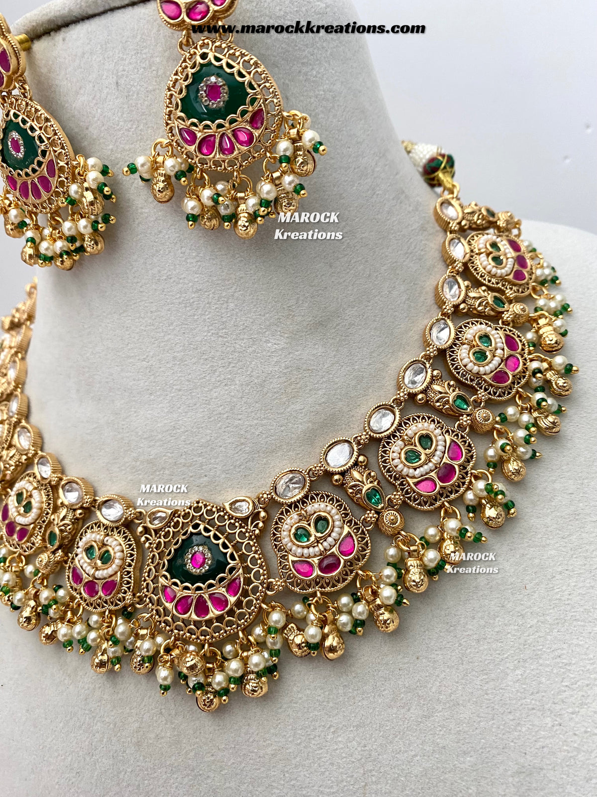 Rupal Premium Quality exclusive Gold Plated heritage necklace set