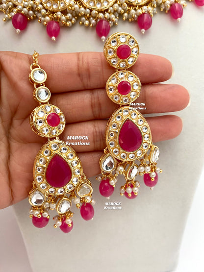 Premium Quality Thappa Kundan Necklace set