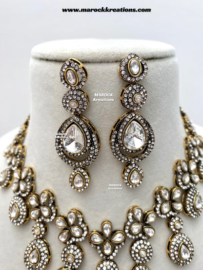 Sanjna Victorian Kundan Statement Necklace set
