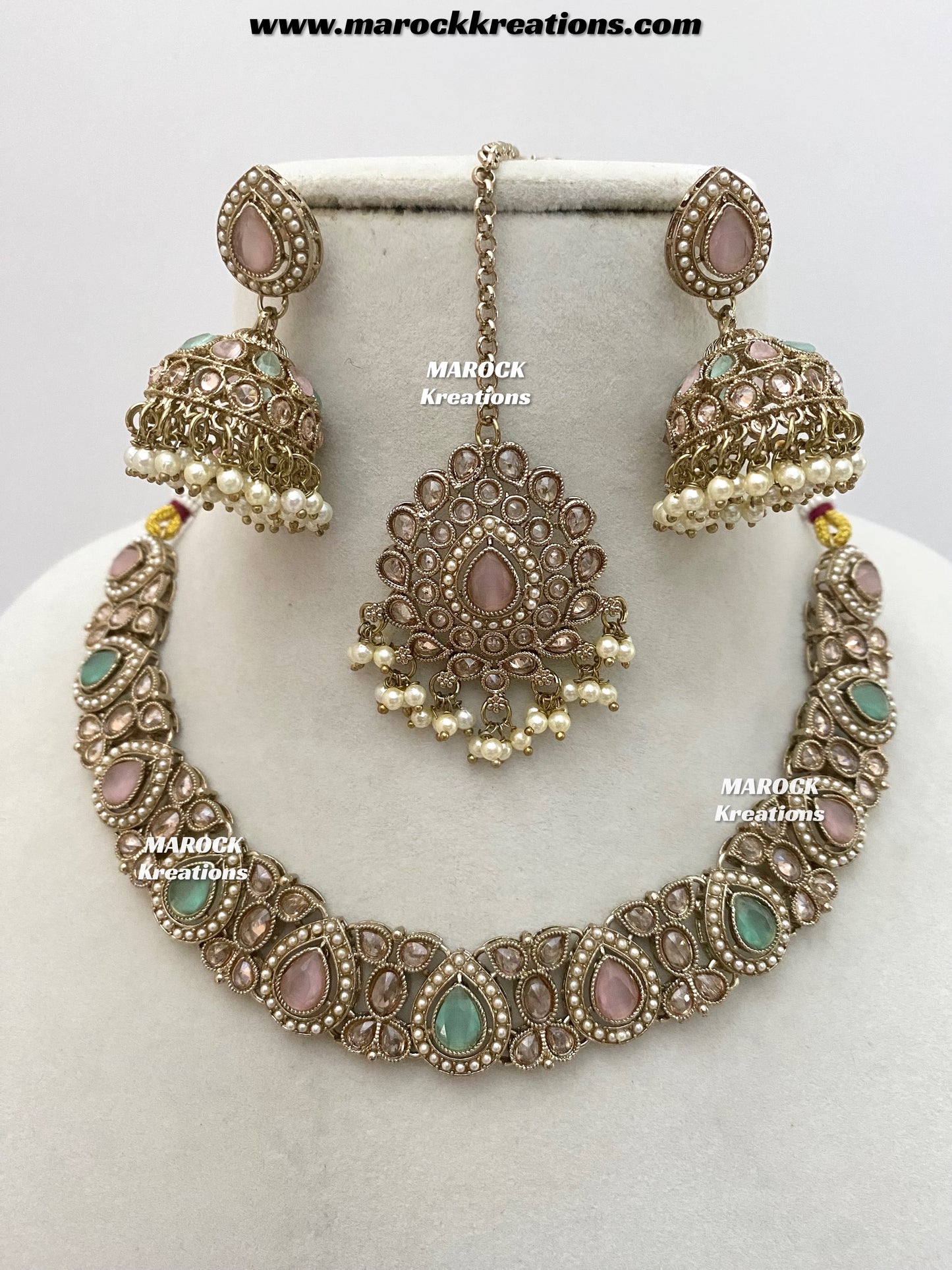 Hemani Antique gold Polki Necklace set