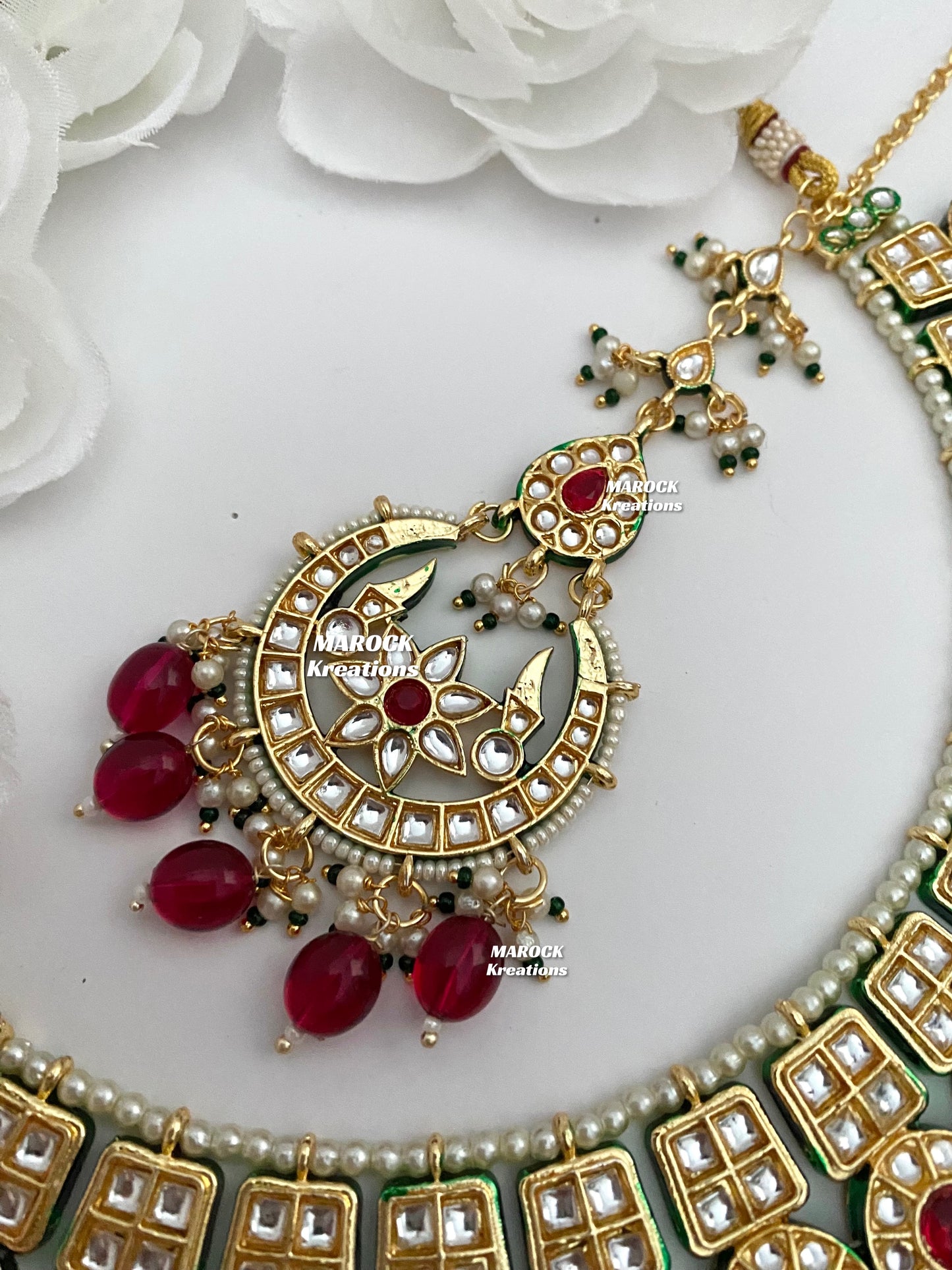 Premium Quality Thappa Kundan Statement Necklace set