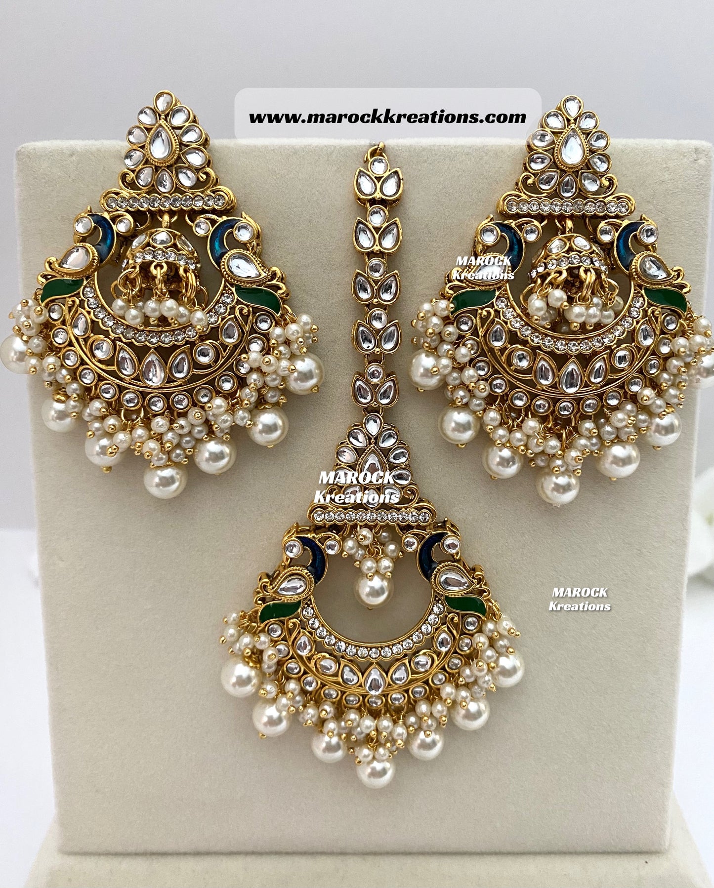 Premium Quality Kundan Earrings and tikka set