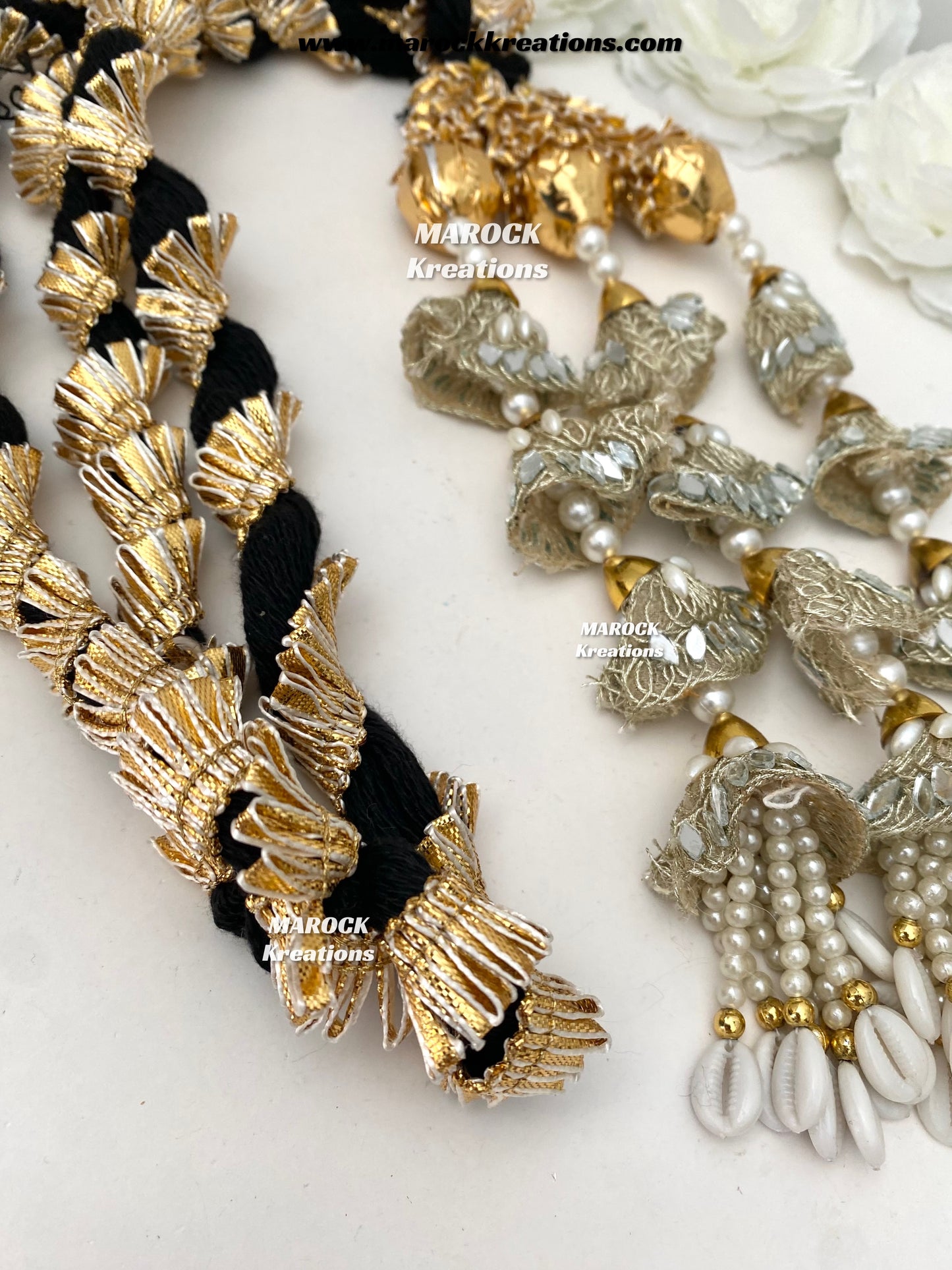 Traditional gotta patti Parandi with lace /Hair dori/Jago braid accessories