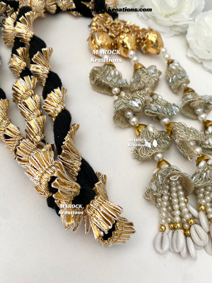 Traditional gotta patti Parandi with lace /Hair dori/Jago braid accessories
