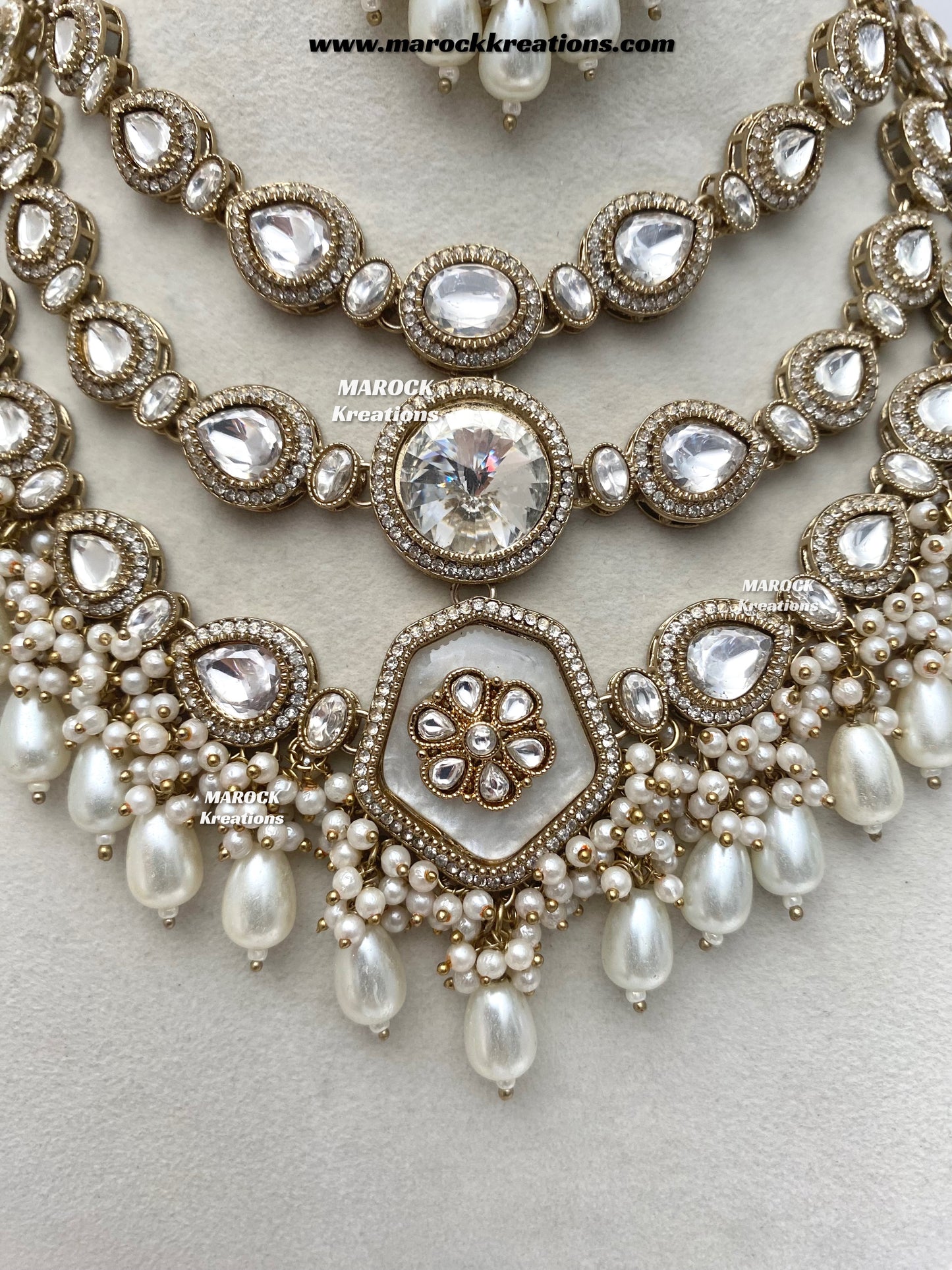 Manisha Sabyasachi inspired Premium Quality Kundan triple layer statement necklace set