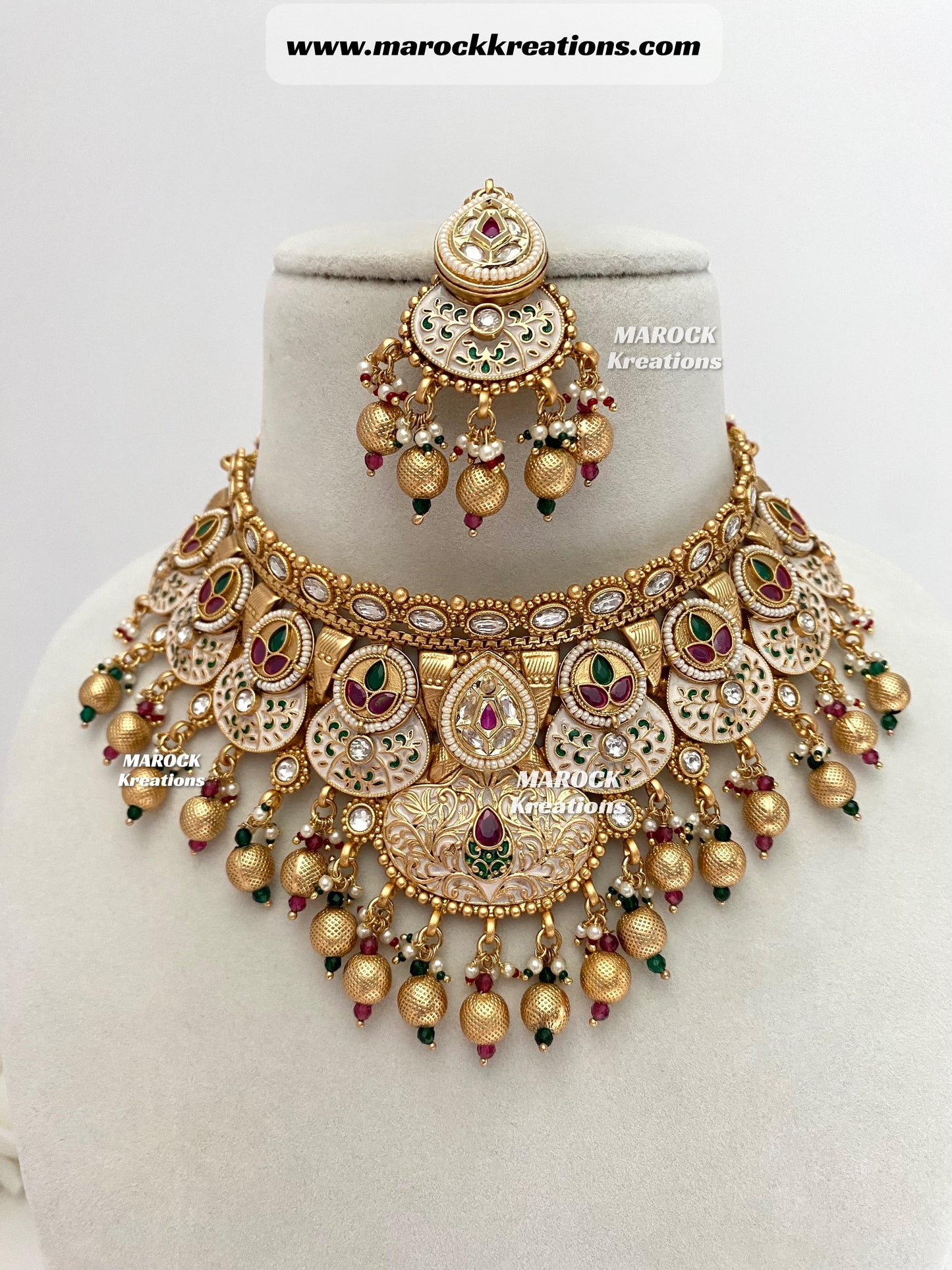 Zara Premium Quality Gold plated Kundan Necklace set