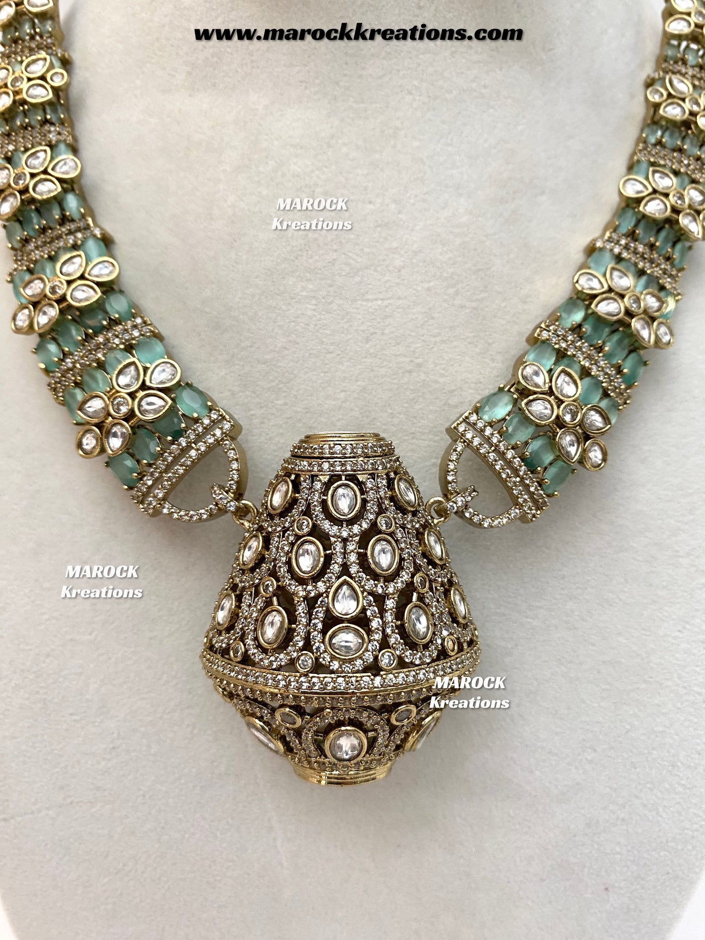 Nargis Moissanite Kundan exclusive Necklace set