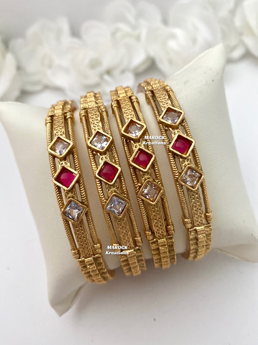 Gold plated Polki Bangles